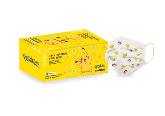 Durio 546A Pokemon Adult 4 Ply Surgical Face Mask 40s Pikachu Style 02 - DoctorOnCall Farmasi Online