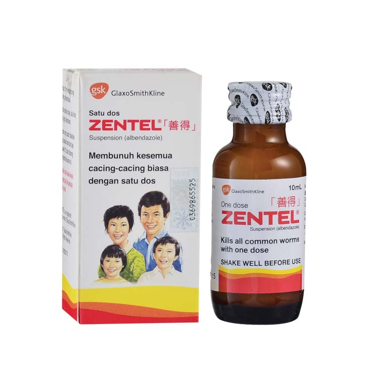 Zentel Suspension 10ml x2 - DoctorOnCall Farmasi Online