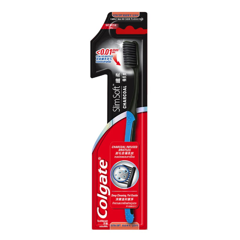 Colgate Slim Soft Charcoal Ultra Soft Toothbrush 3s - DoctorOnCall Online Pharmacy