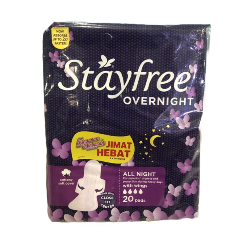 Stayfree Overnight With Wings Pads 20s x2 - DoctorOnCall Online Pharmacy