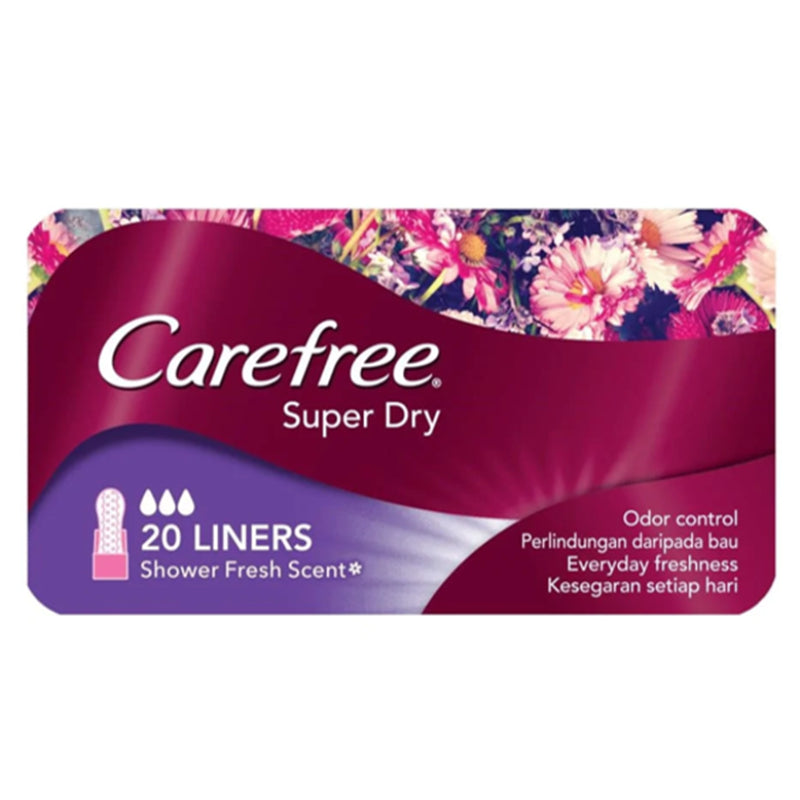 Carefree Super Dry Shower Fresh Scent Liner 40s - DoctorOnCall Farmasi Online