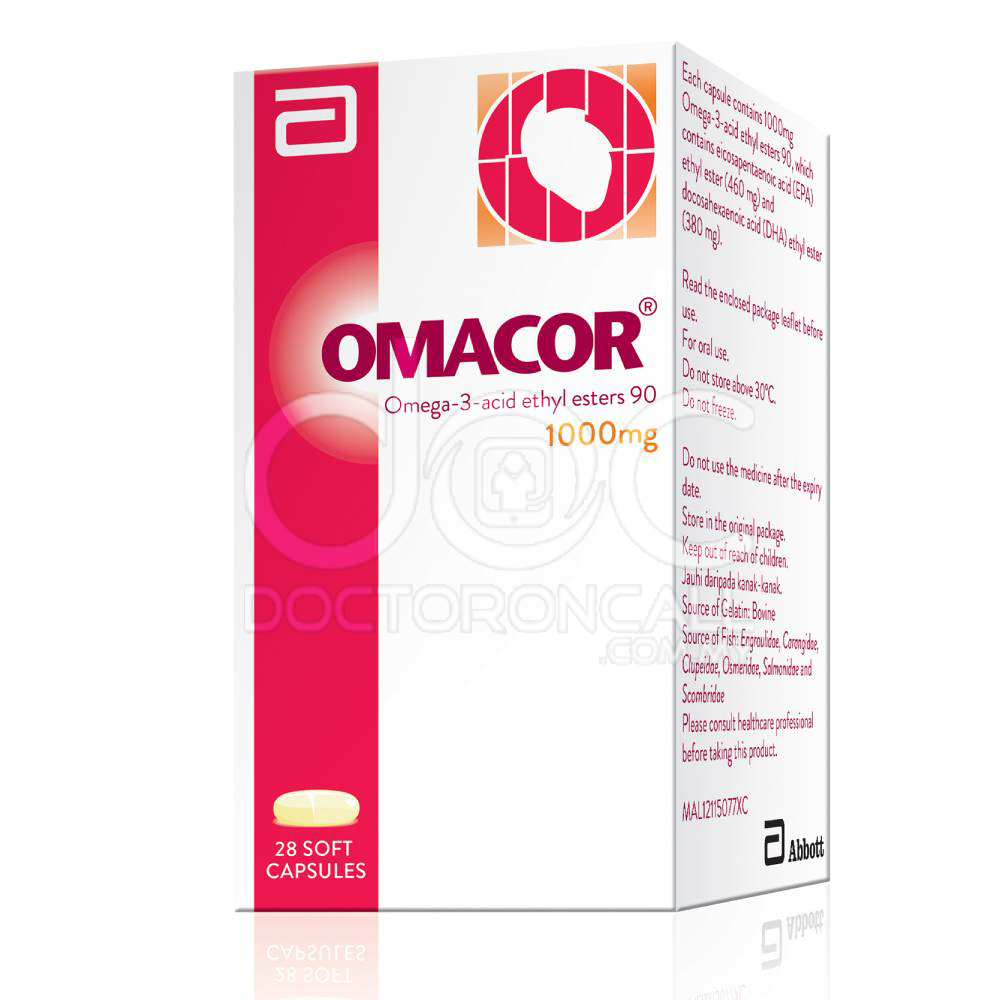 Omacor 1000mg Capsule 28s - DoctorOnCall Farmasi Online