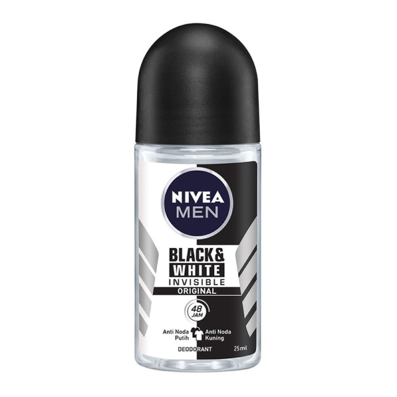 Nivea (Men) Invisible Black & White Roll On 25ml - DoctorOnCall Farmasi Online