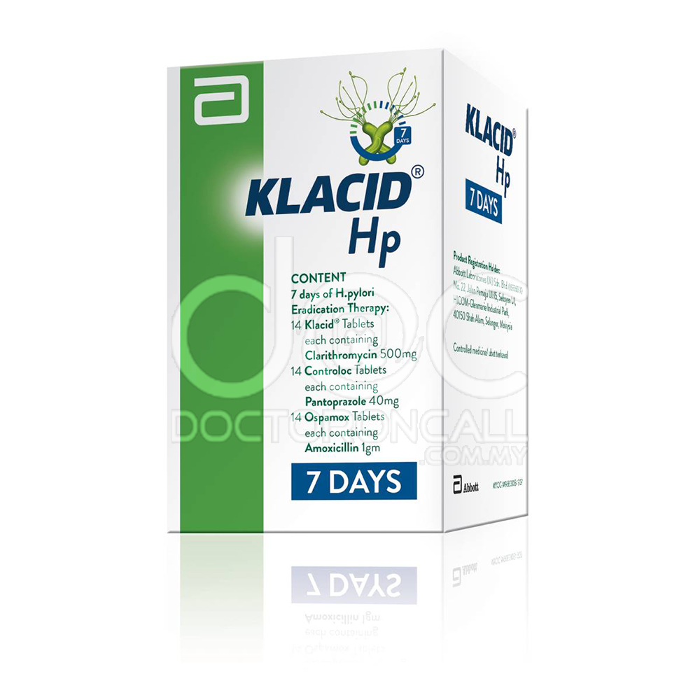 Klacid Hp 7 Tablet (Combi Pack) 42s - DoctorOnCall Online Pharmacy