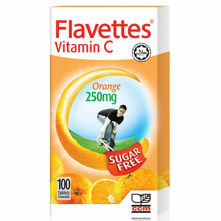 Flavettes Vitamin C 250mg Tablet 100s Orange - DoctorOnCall Online Pharmacy