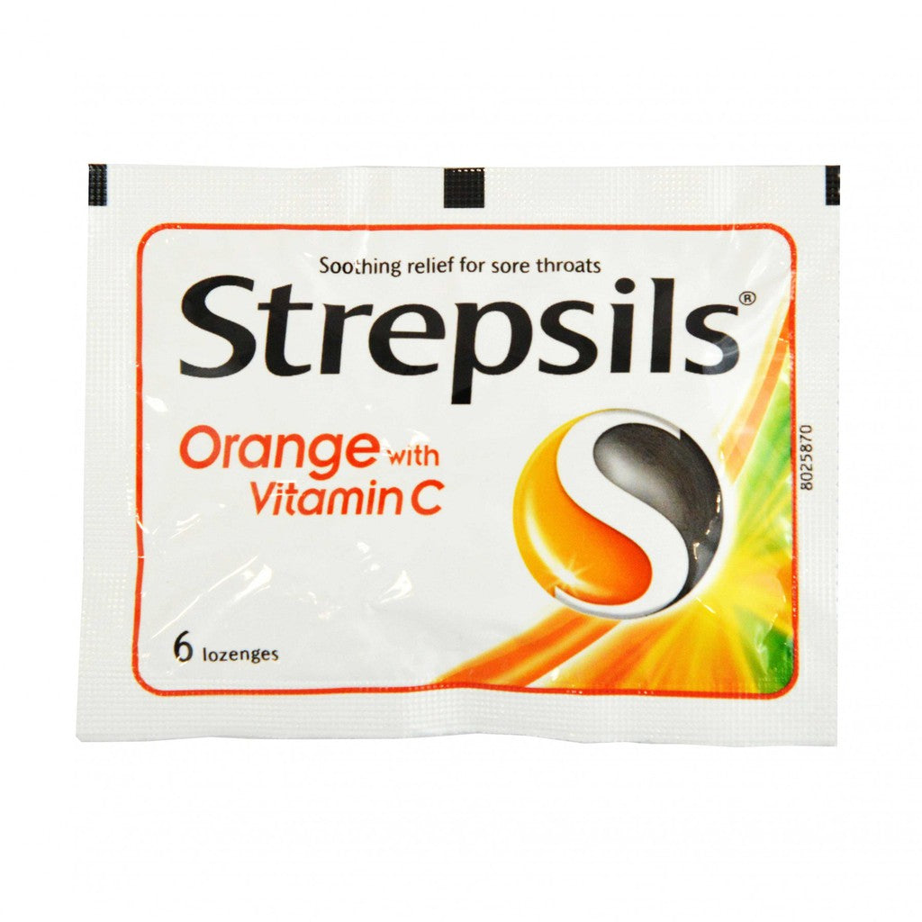 Strepsils Orange with Vitamin C Lozenges 6s - DoctorOnCall Farmasi Online