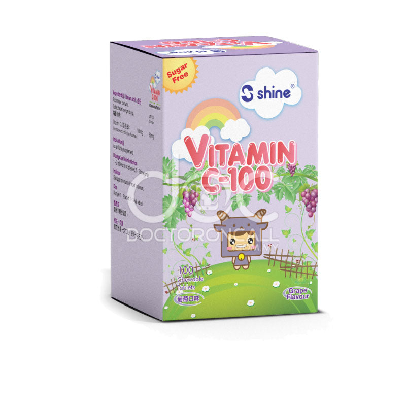 Shine Vitamin C-100 Chewable Tablet 100s Grape - DoctorOnCall Farmasi Online