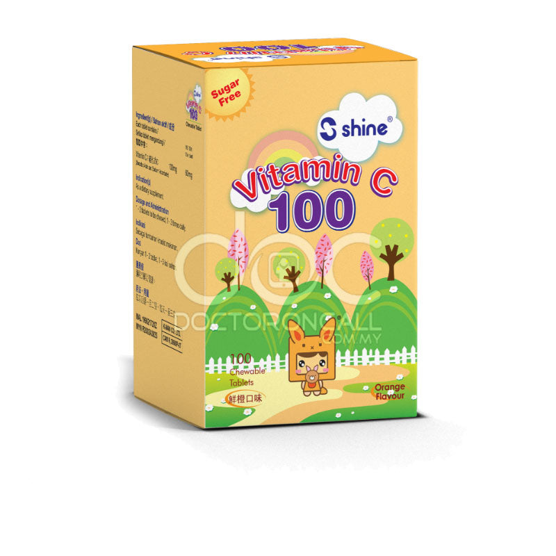 Shine Vitamin C-100 Chewable Tablet 100s Grape - DoctorOnCall Farmasi Online