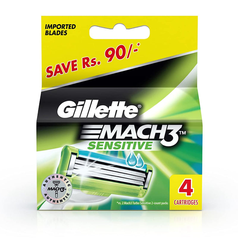Gillette Mach3 Sensitive 4 Cartridges 4s - DoctorOnCall Farmasi Online