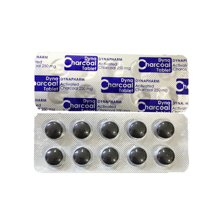 Dyna Charcoal 250mg Tablet 10s (strip) - DoctorOnCall Online Pharmacy
