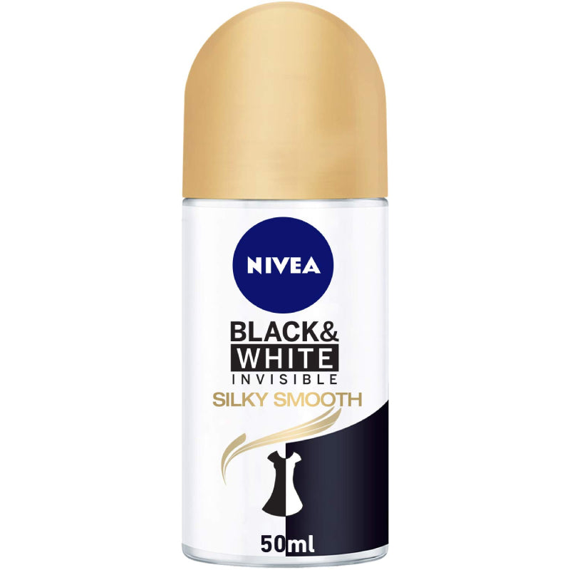 Nivea (Women) Black & White Invisible Silky Smooth Roll On 50ml - DoctorOnCall Farmasi Online