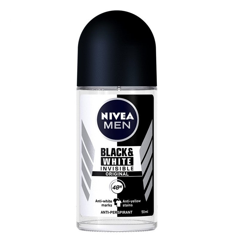 Nivea (Men) Invisible Black & White Roll On 50ml x2 - DoctorOnCall Farmasi Online