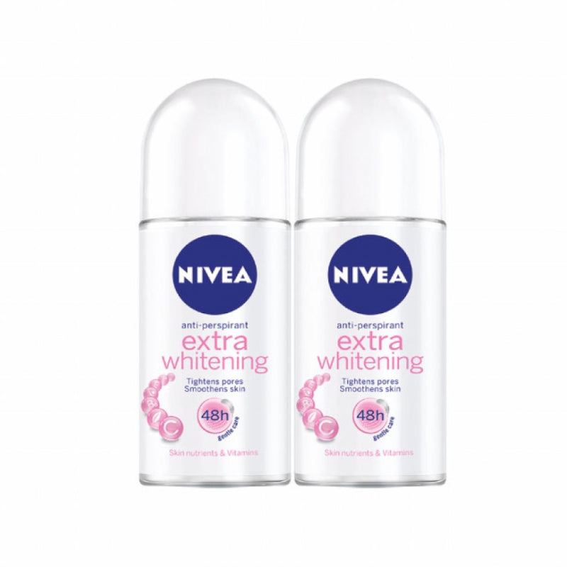 Nivea (Women) Extra Whitening Roll On 50ml x2 - DoctorOnCall Online Pharmacy