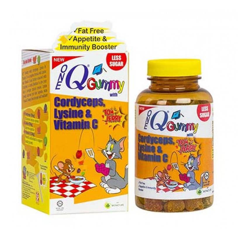 One Q Gummy with Cordyceps, Lysine & Vitamin C 60s - DoctorOnCall Farmasi Online