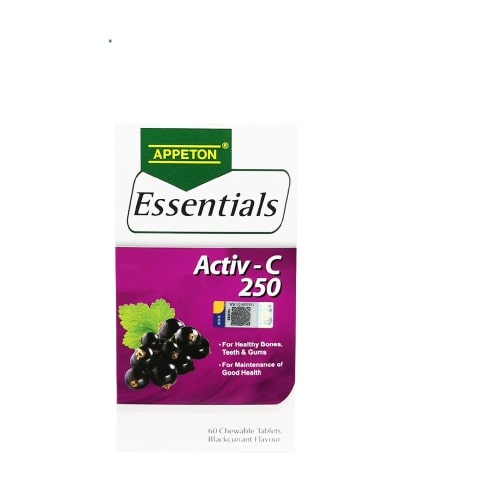 Appeton Essentials Activ-C Vitamin C 250mg Chewable Tablet 60s Orange - DoctorOnCall Online Pharmacy