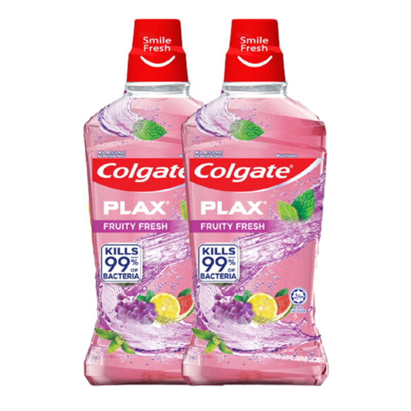 Colgate Plax Fruity Fresh Mouthwash 750ml x2 - DoctorOnCall Farmasi Online