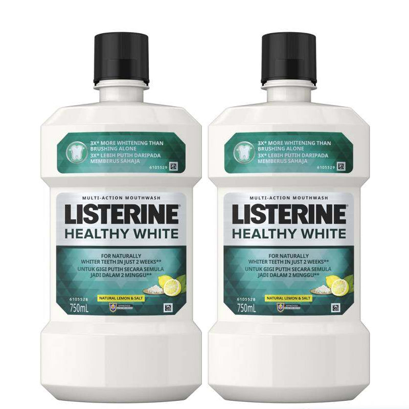 Listerine Healthy White Mouthwash 750ml x2 - DoctorOnCall Online Pharmacy
