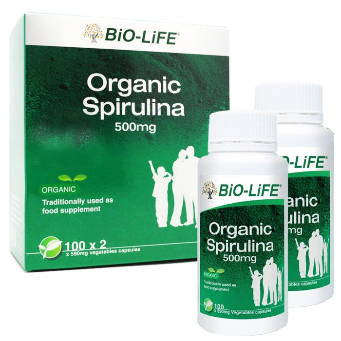 Bio-Life Organic Spirulina Vegetable Capsule 100s x2 - DoctorOnCall Farmasi Online