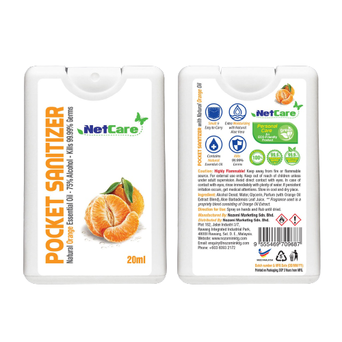 Netcare Pocket Hand Sanitizer Spray 20ml Cool Tea - DoctorOnCall Farmasi Online