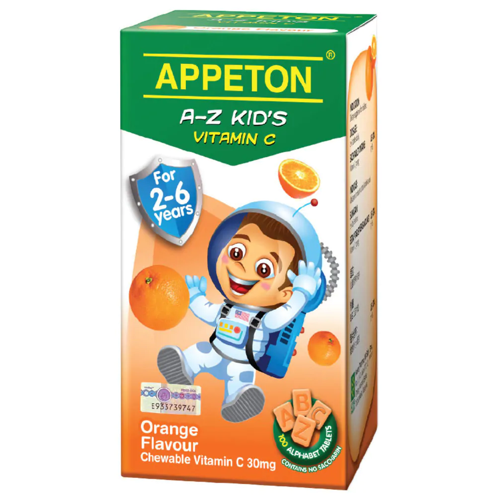 Appeton A-Z Kid's Vitamin C 30mg Tablet 100s Strawberry - DoctorOnCall Online Pharmacy