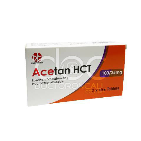 Acetan HCT 100/25mg Tablet 30s - DoctorOnCall Farmasi Online