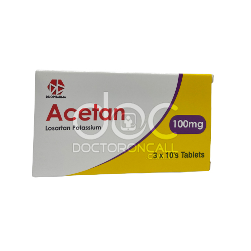 Acetan 100mg Tablet 30s - DoctorOnCall Farmasi Online