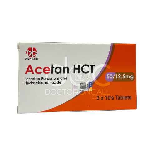 Acetan HCT 50/12.5mg Tablet 30s - DoctorOnCall Farmasi Online