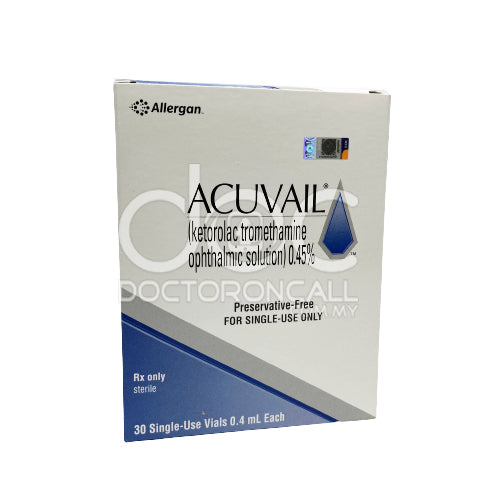 Acuvail Opthalmic Solution 0.4ml 30s - DoctorOnCall Online Pharmacy