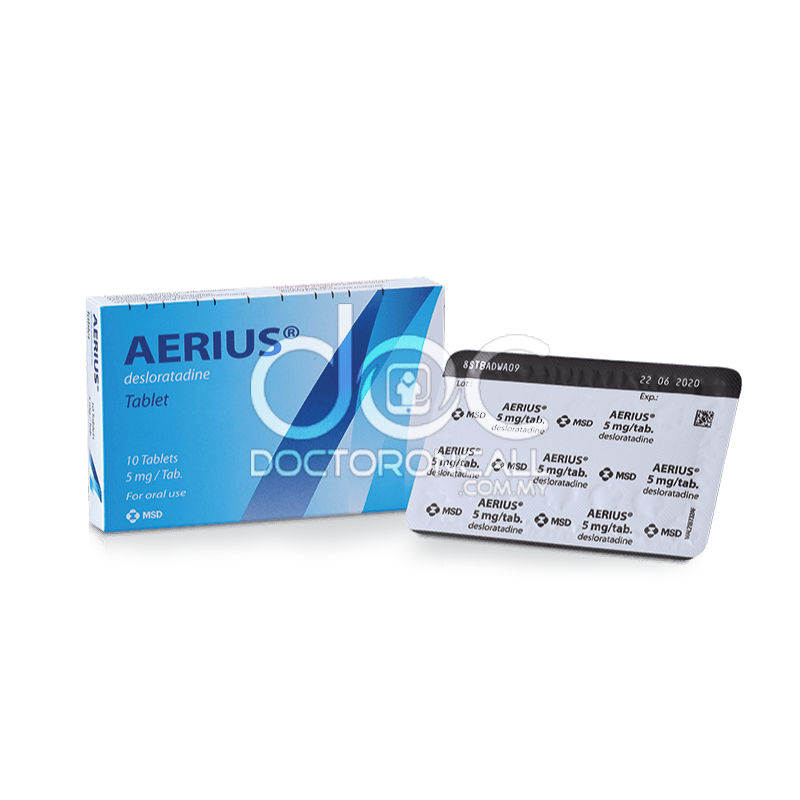 Aerius 5mg Tablet 10s (strip) - DoctorOnCall Farmasi Online