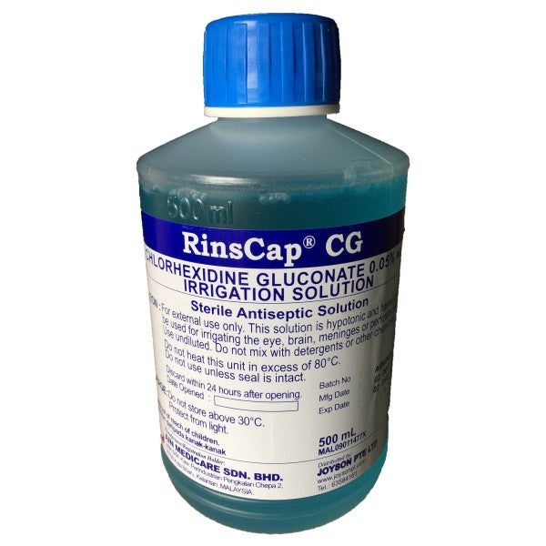 Ain Medicare Rinscap CG (Chlorhexidine Gluconate 0.05%) Irrigation Solution 500ml - DoctorOnCall Farmasi Online