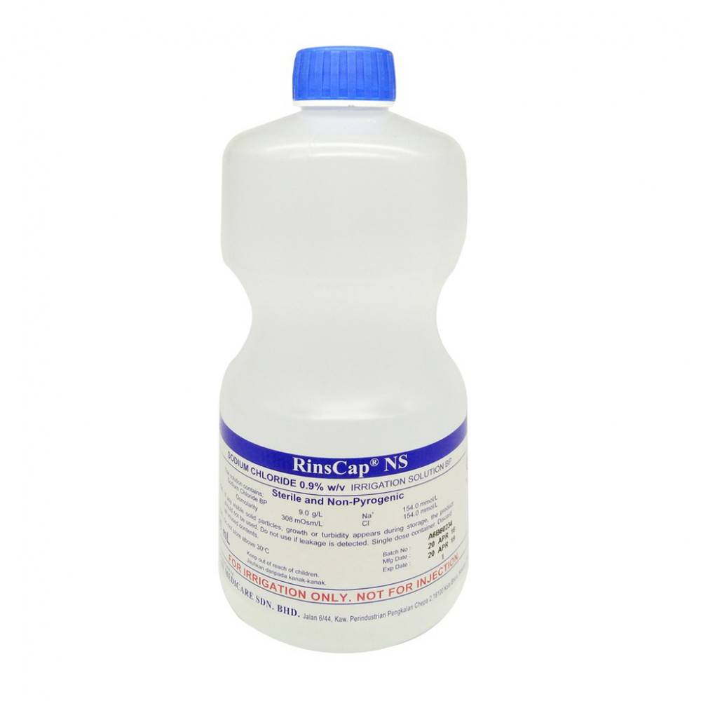 RinsCap Normal Saline 0.9% For Irrigation Solution - 0.5L - DoctorOnCall Online Pharmacy