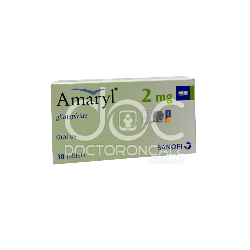 Amaryl 2mg Tablet 15s (strip) - DoctorOnCall Farmasi Online