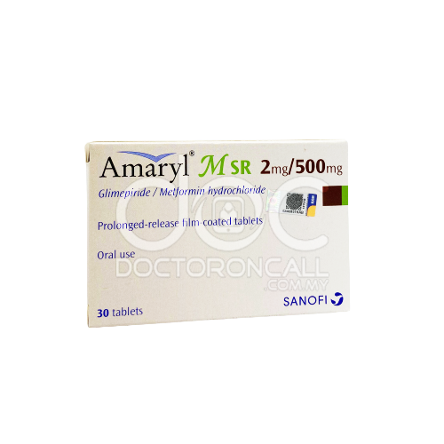 Amaryl M SR 2/500mg Tablet 30s - DoctorOnCall Farmasi Online