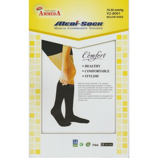 Ammeda Comfort Under Knee Stocking Close Toes (Black) 1s L - DoctorOnCall Farmasi Online