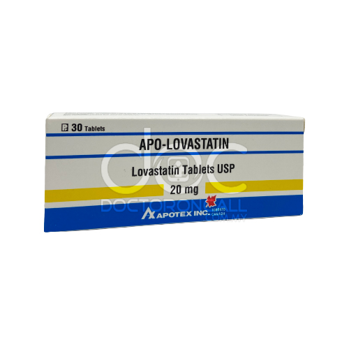 Apo-Lovastatin 20mg Tablet 30s - DoctorOnCall Online Pharmacy