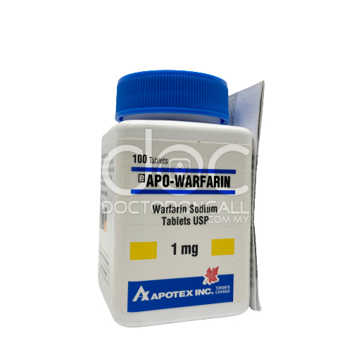 Apo-Warfarin 1mg Tablet 100s - DoctorOnCall Farmasi Online