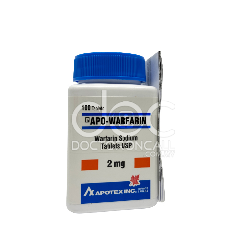 Apo-Warfarin 2mg Tablet 100s - DoctorOnCall Farmasi Online