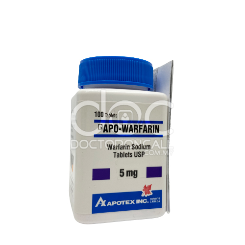 Apo-Warfarin 5mg Tablet 100s - DoctorOnCall Farmasi Online