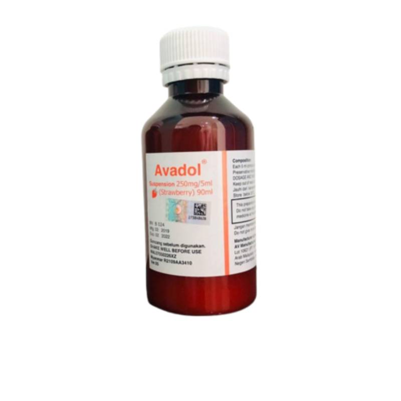 Avadol 250mg/5mg Suspension 90ml - DoctorOnCall Online Pharmacy