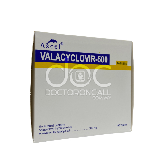 Axcel Valacyclovir 500mg Tablet 10s (strip) - DoctorOnCall Online Pharmacy