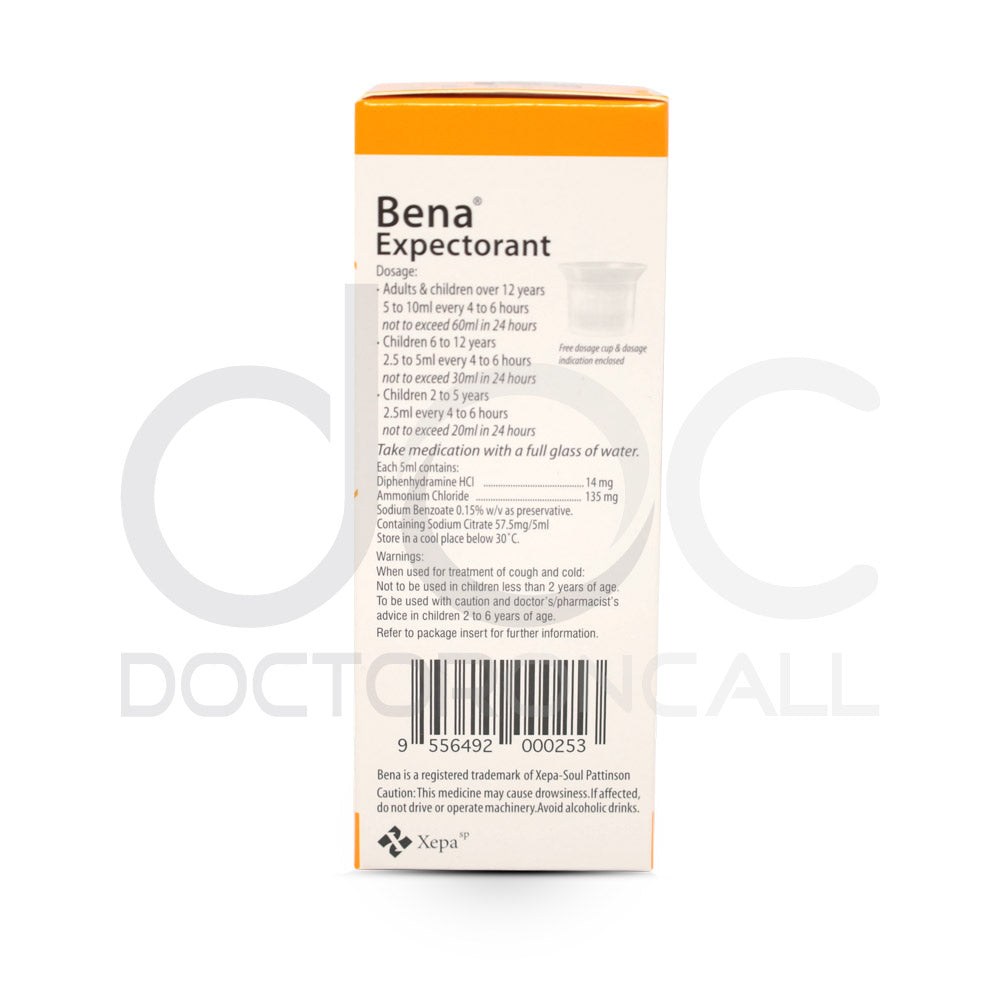 Xepa Bena Expectorant 120ml - DoctorOnCall Online Pharmacy