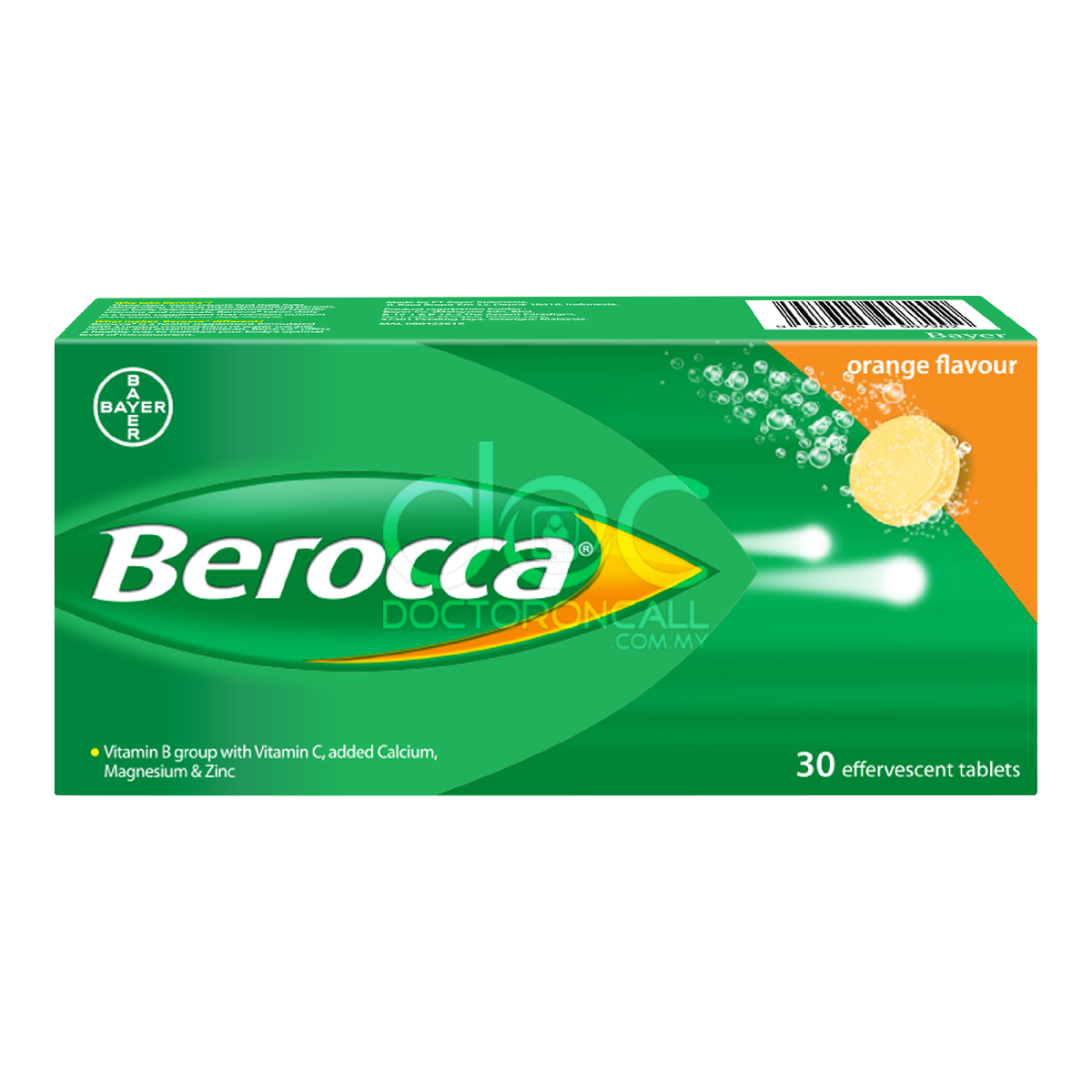Berocca Effervescent Tablet 30s Mango - DoctorOnCall Farmasi Online