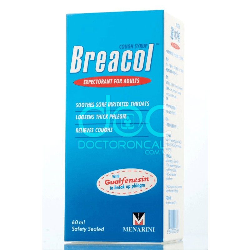 Breacol Expectorant for Adults Cough Syrup 120ml - DoctorOnCall Online Pharmacy