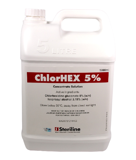 Chlorhex 5% Concentrate Solution 5L - DoctorOnCall Online Pharmacy