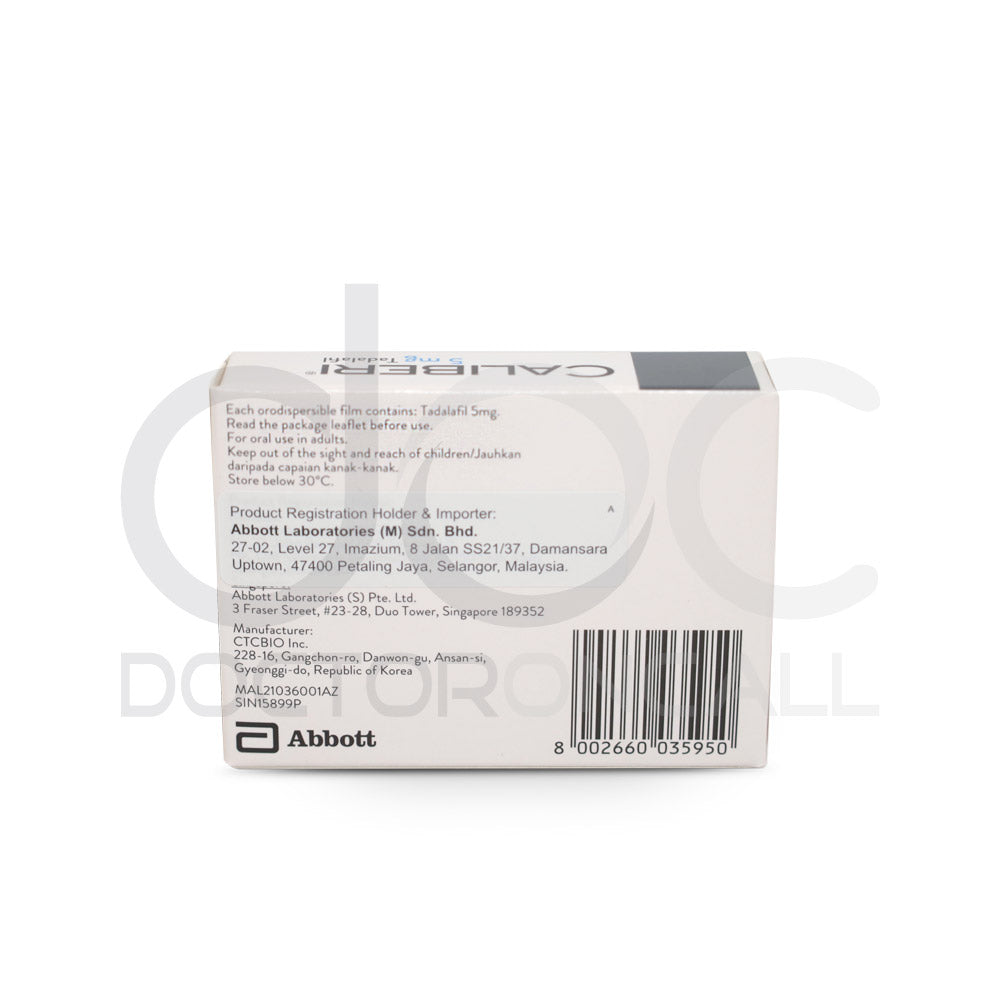 Caliberi 5mg Tadalafil Orodispersible Films 15s - DoctorOnCall Farmasi Online