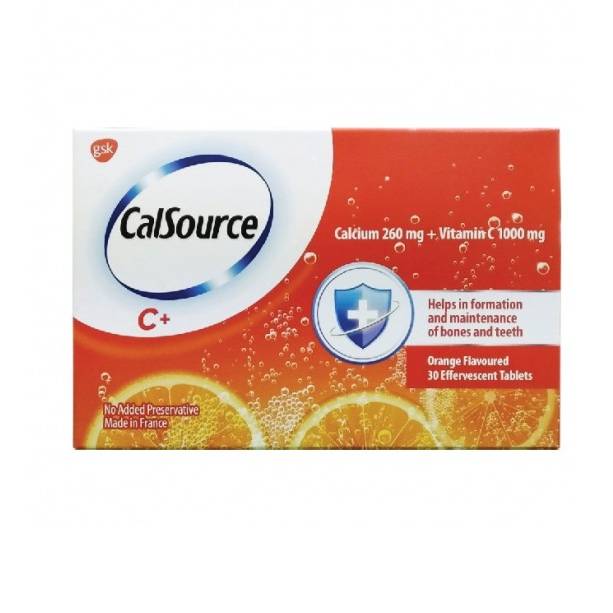 Calsource Tab Effervescent 260mg+ C Tablet 10s - DoctorOnCall Farmasi Online