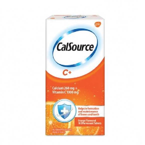 Calsource Tab Effervescent 260mg+ C Tablet - 30s - DoctorOnCall Farmasi Online