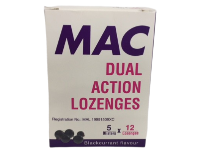 Mac Dual Action Lozenges-Intermittent coughing, no sputum, bronchus uncomfortable. Temperature normal, no fever