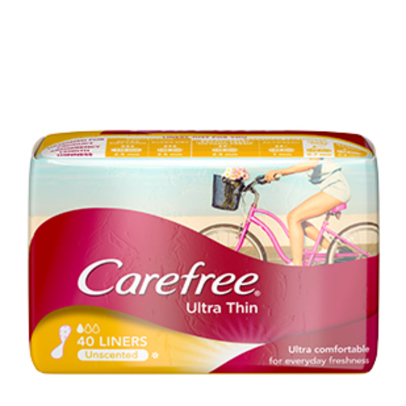 Carefree Ultra Thin Unscented Liner 40s x2 - DoctorOnCall Farmasi Online