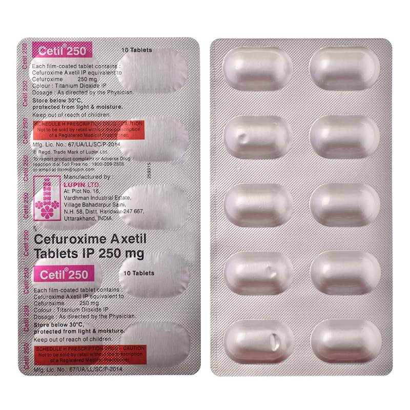 Cetil Cefuroxime 250mg Tablet 10s (strip) - DoctorOnCall Online Pharmacy